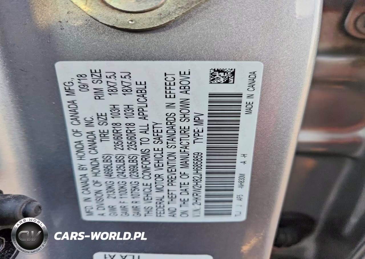 2018 Honda Cr-V Exl VIN:2HKRW2H82JH685859 - 13