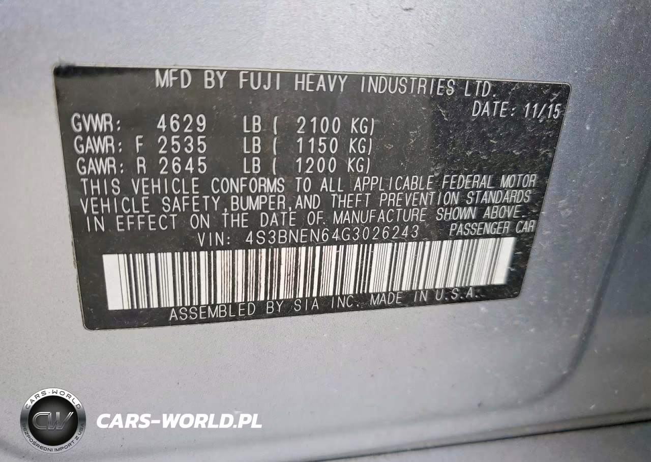 2016 Subaru Legacy 3.6R Limited VIN:4S3BNEN64G3026243 - 12