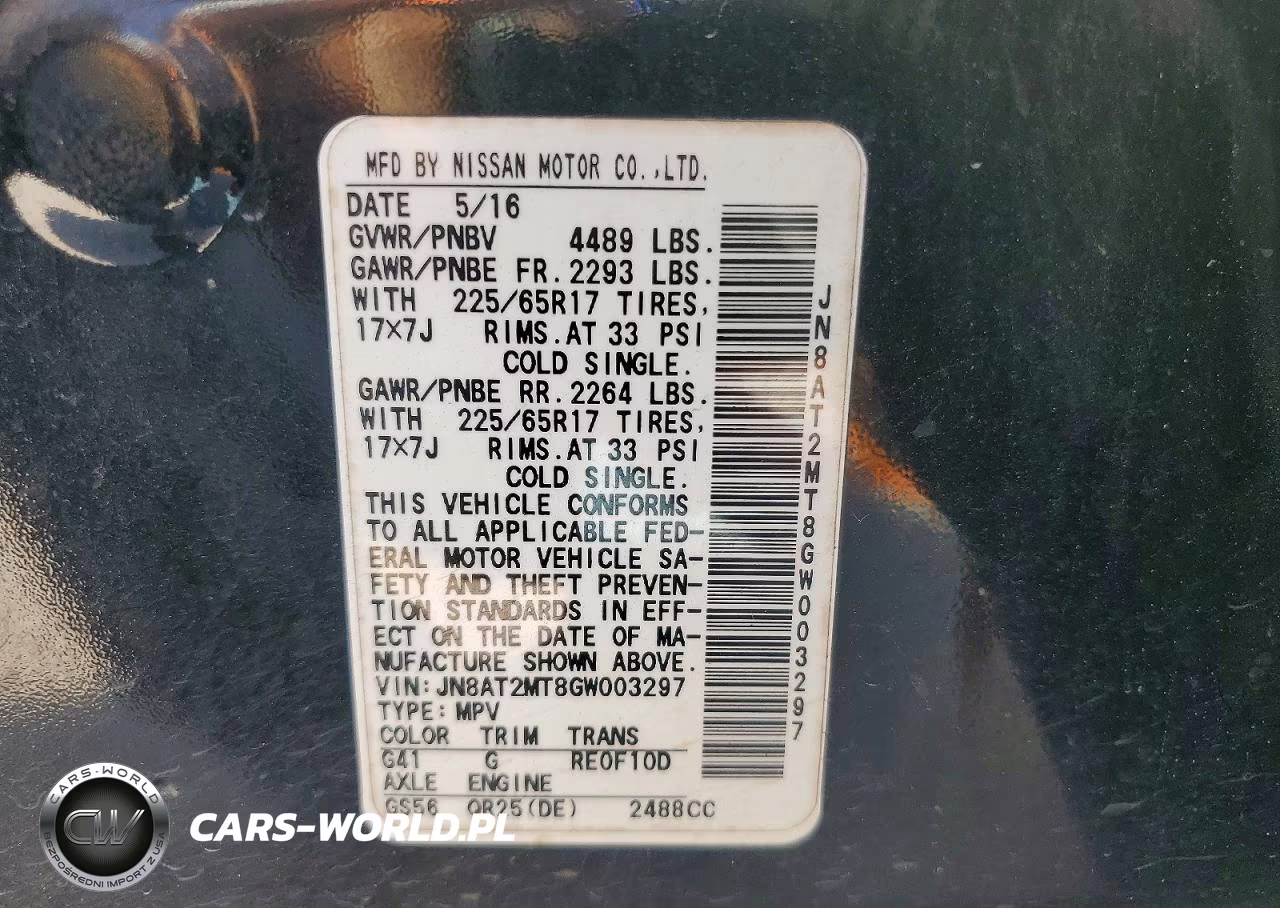 2016 Nissan Rogue S VIN:JN8AT2MT8GW003297 - 14