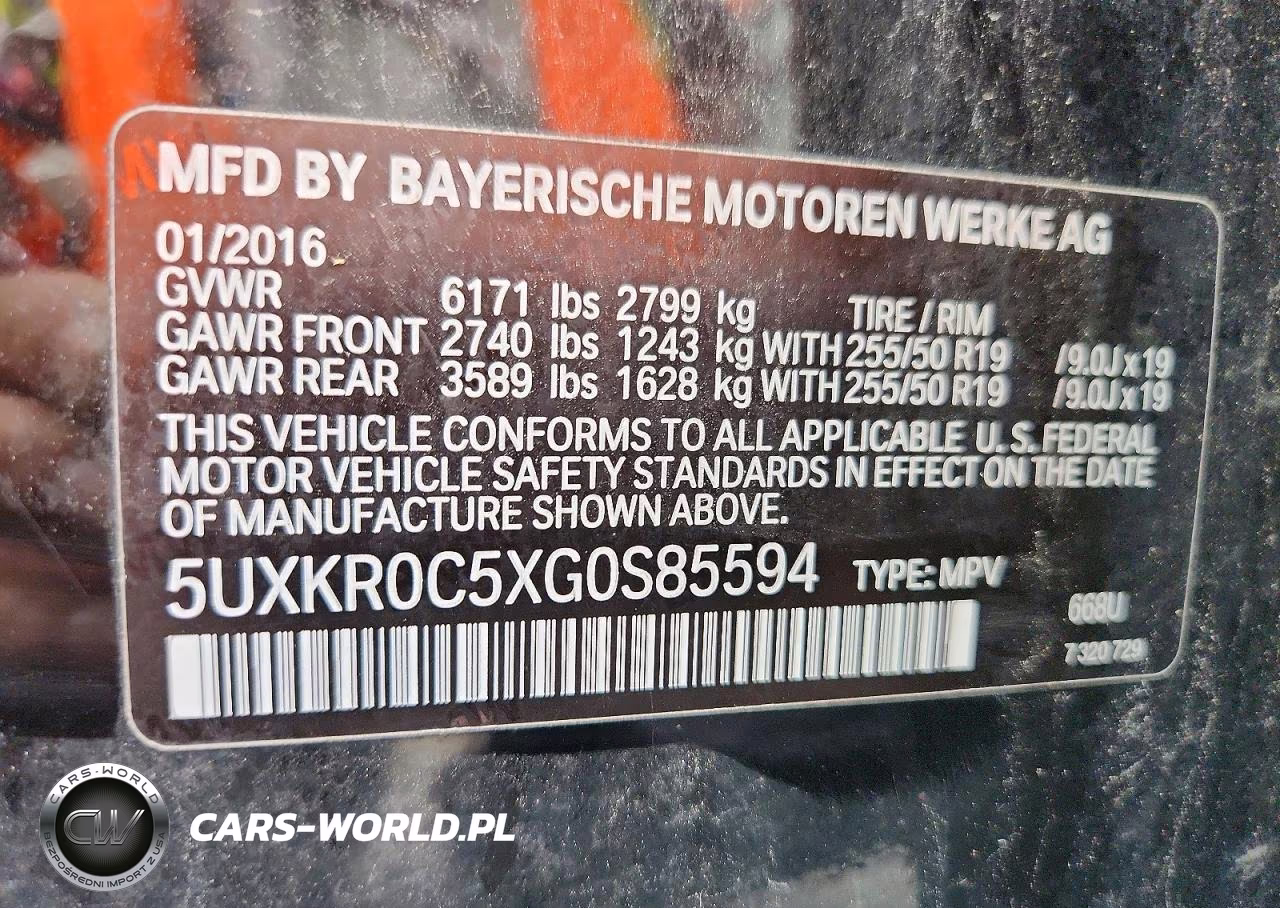 2016 BMW X5 xDrive35I VIN:5UXKR0C5XG0S85594 - 13