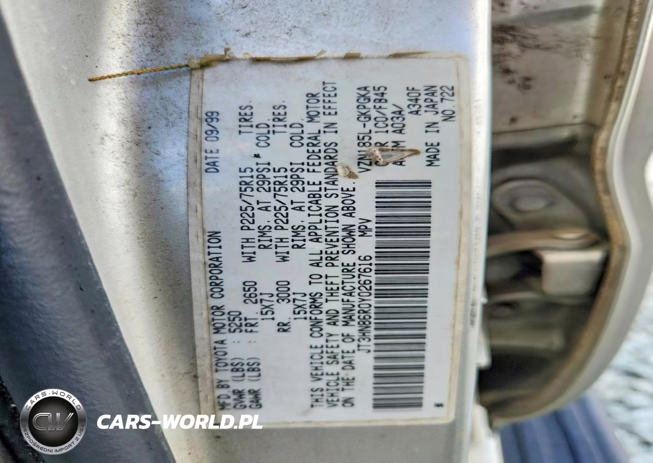 2000 Toyota 4Runner Sr5 VIN:JT3HN86R0Y0267616 - 12