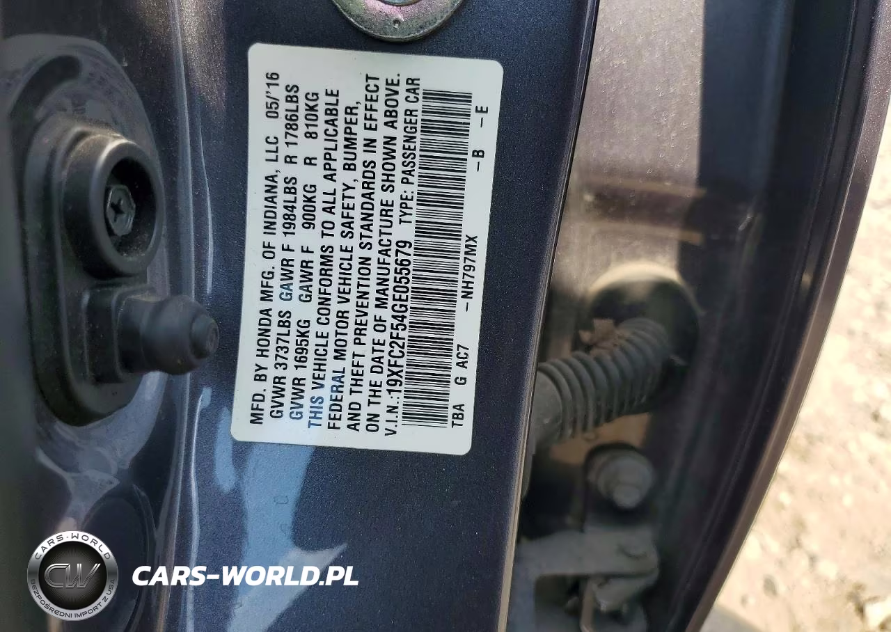 2016 Honda Civic Lx VIN:19XFC2F54GE055679 - 12