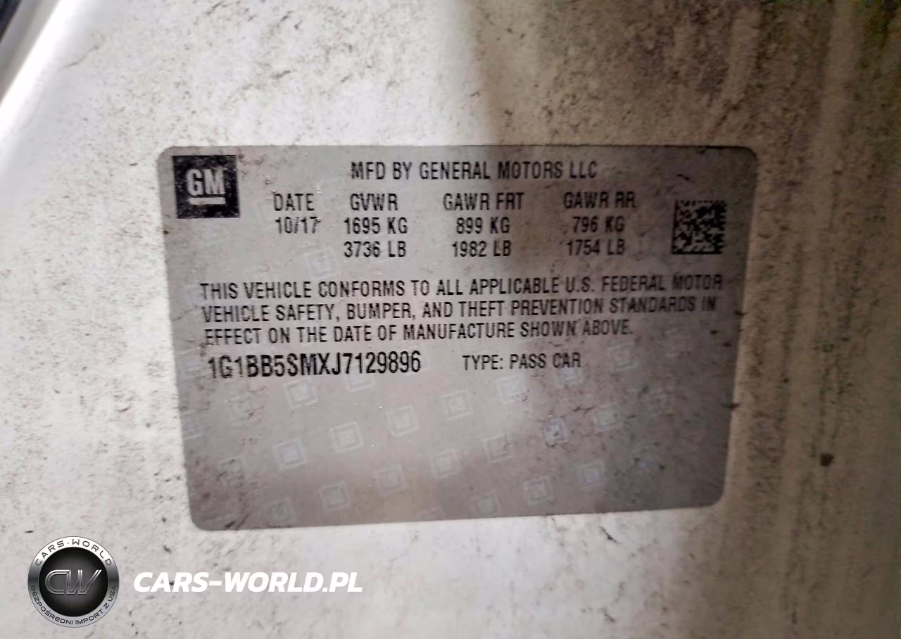 2018 Chevrolet Cruze Ls VIN:1G1BB5SMXJ7129896 - 12