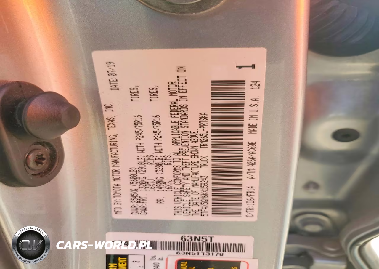 2019 Toyota Tacoma Sr VIN:5TFAX5GN6KX159243 - 12