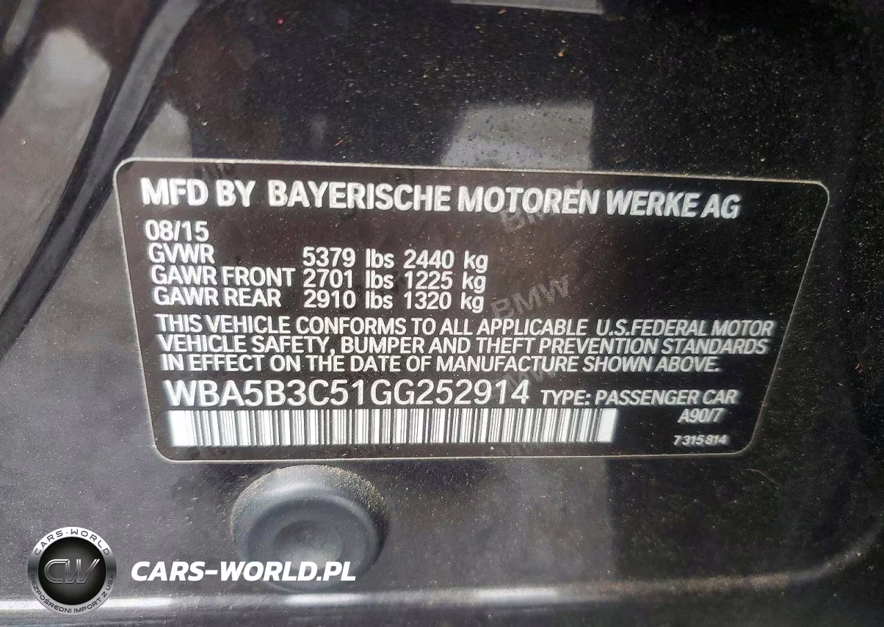 2016 BMW 535 Xi VIN:WBA5B3C51GG252914 - 12