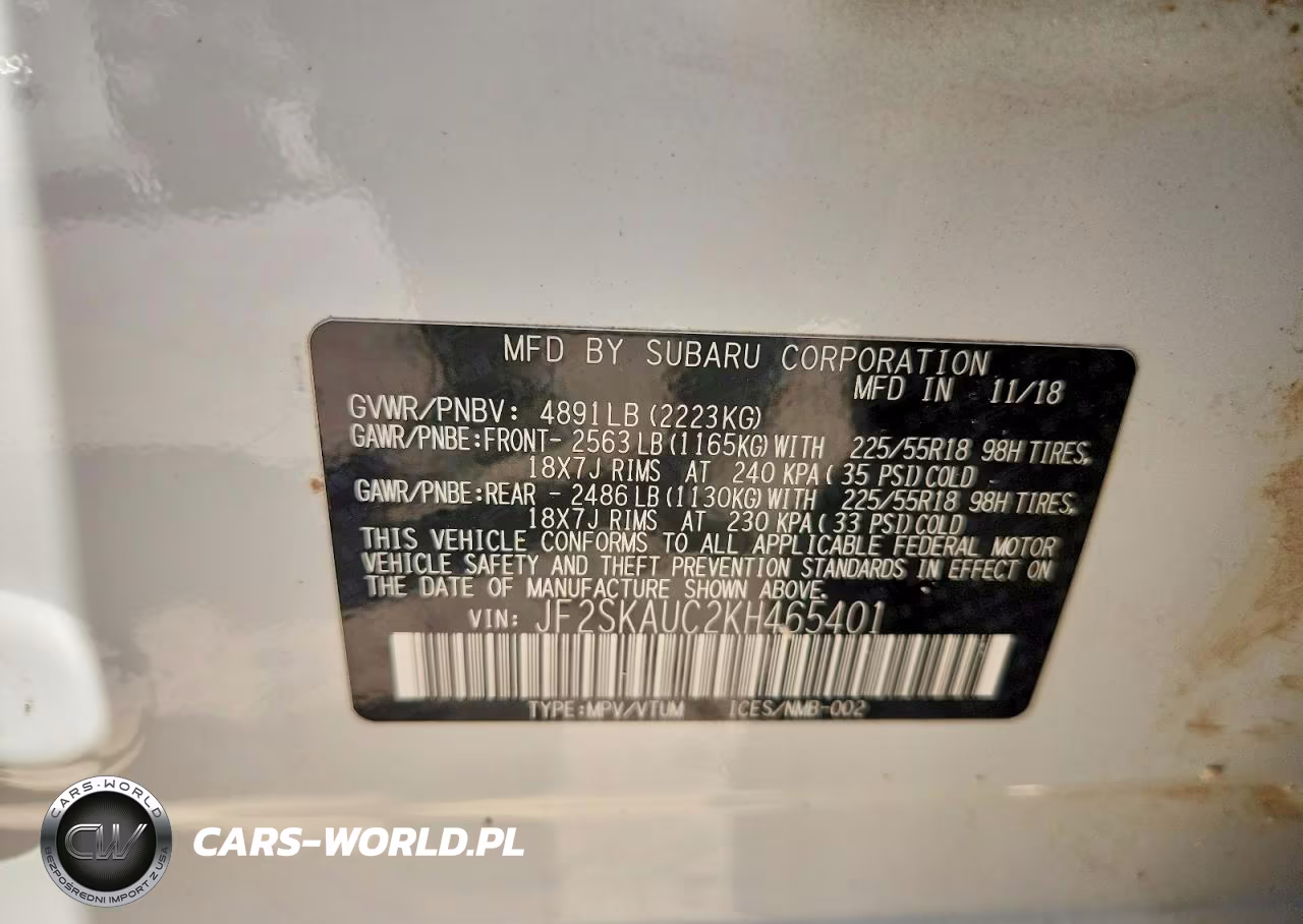 2019 Subaru Forester Limited VIN:JF2SKAUC2KH465401 - 13