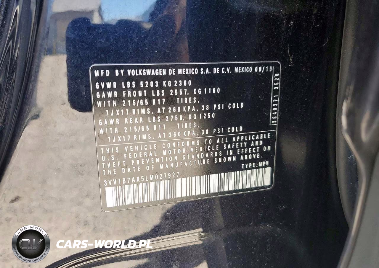 2020 Volkswagen Tiguan S VIN:3VV1B7AX5LM027927 - 13