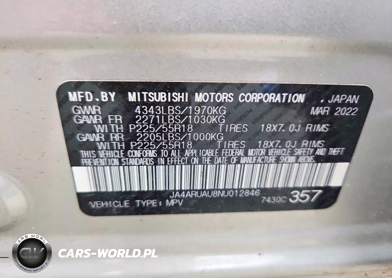 2022 Mitsubishi Outlander Sport Es VIN:JA4ARUAU8NU012846 - 13