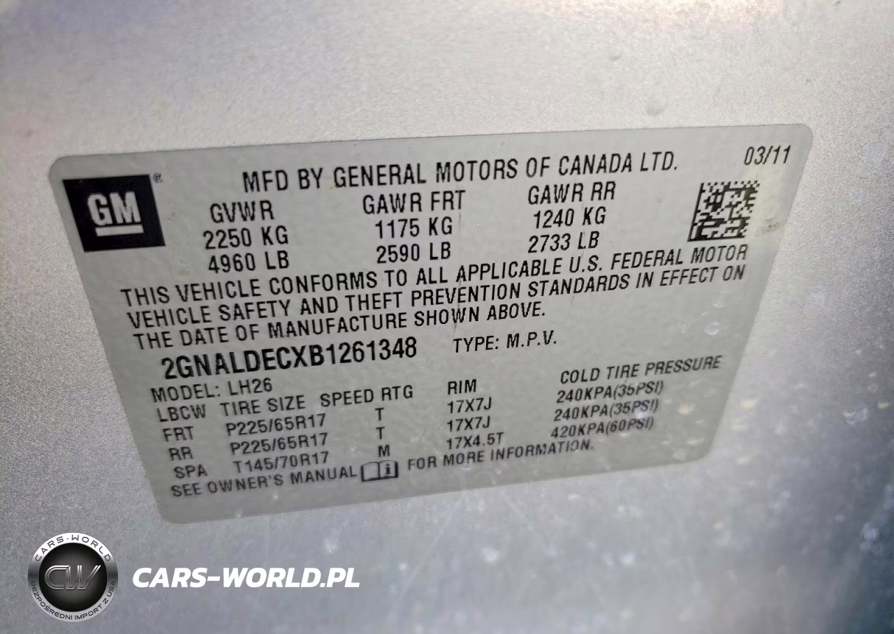 2011 Chevrolet Equinox Lt VIN:2GNALDECXB1261348 - 12