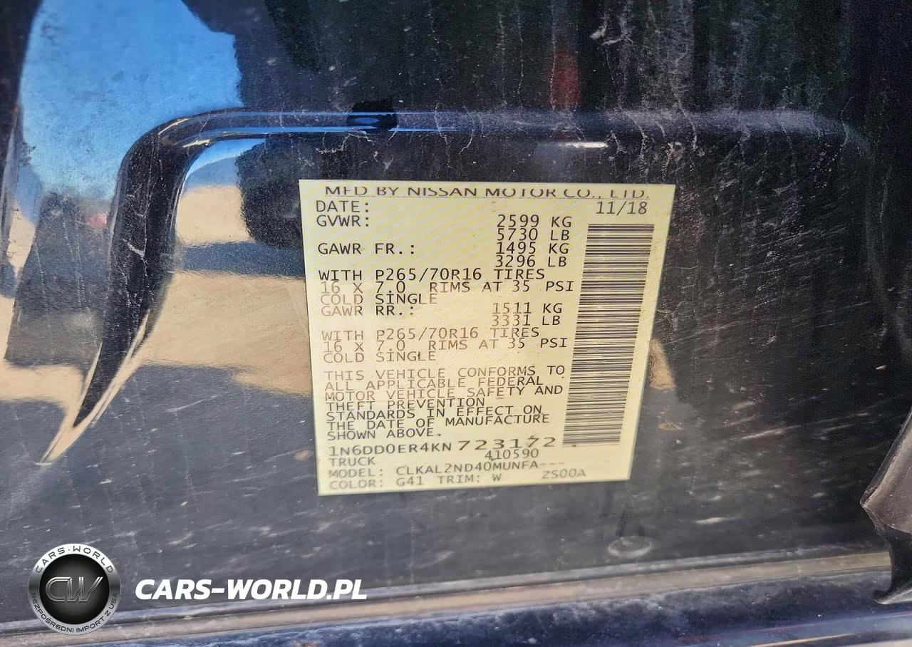 2019 Nissan Frontier Sv VIN:1N6DD0ER4KN723172 - 12