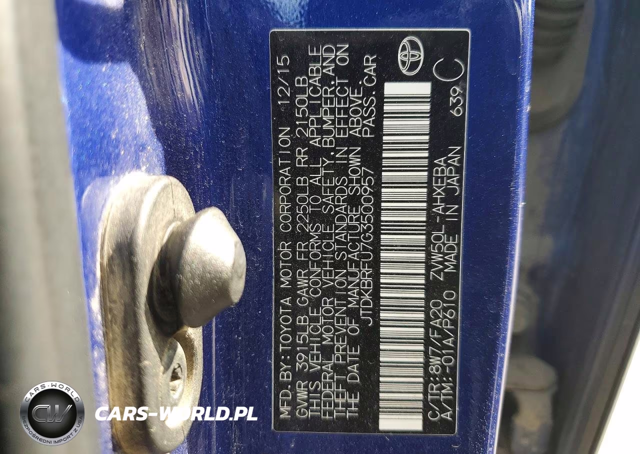 2016 Toyota Prius Two VIN:JTDKBRFU7G3500957 - 12