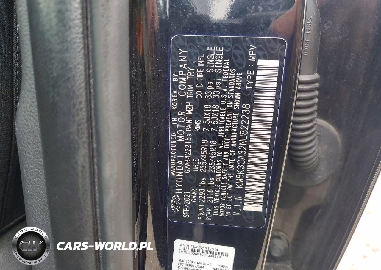 2022 Hyundai Kona N Line VIN:KM8K3CA32NU822238 - 13