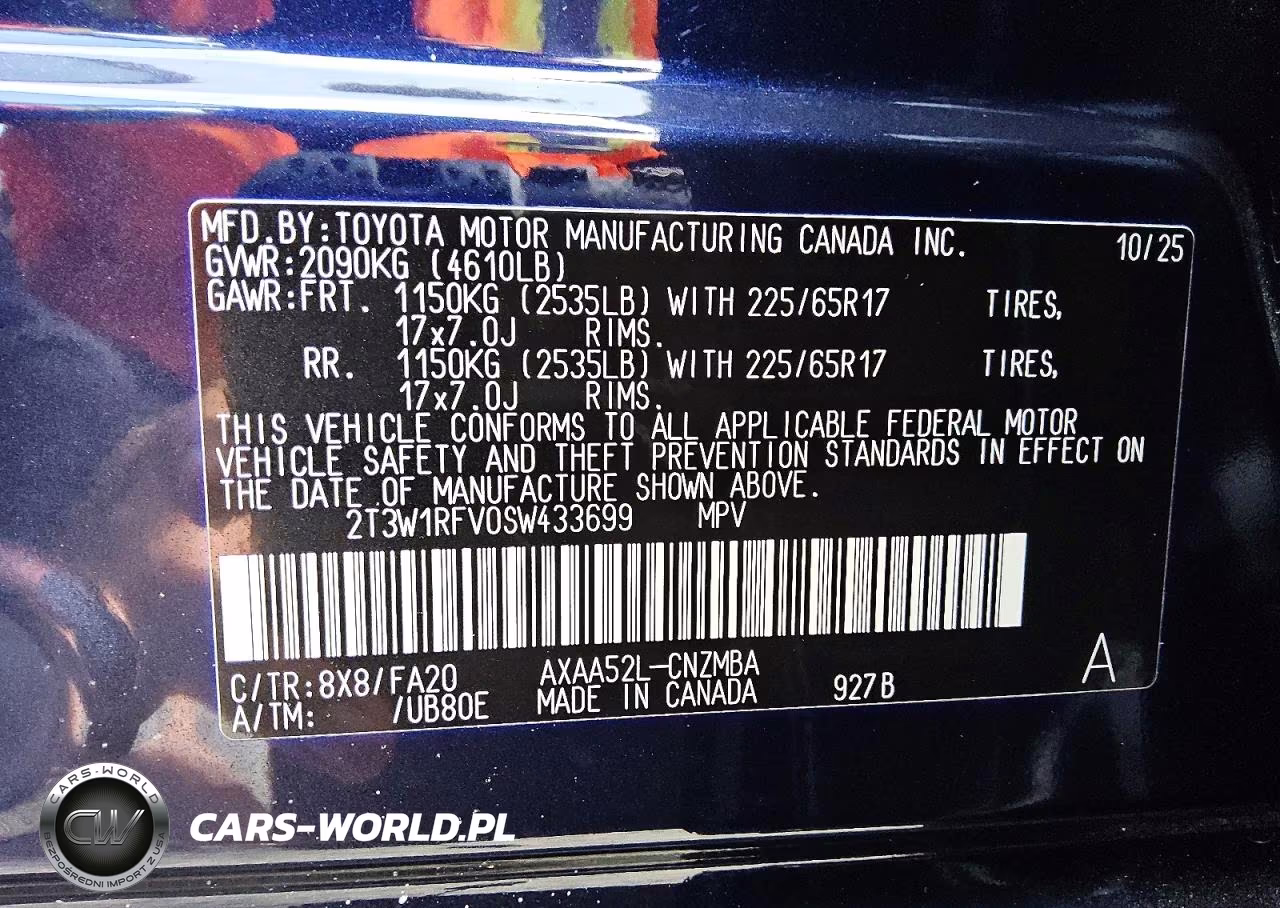 2025 Toyota Rav4 Xle VIN:2T3W1RFV0SW433699 - 12