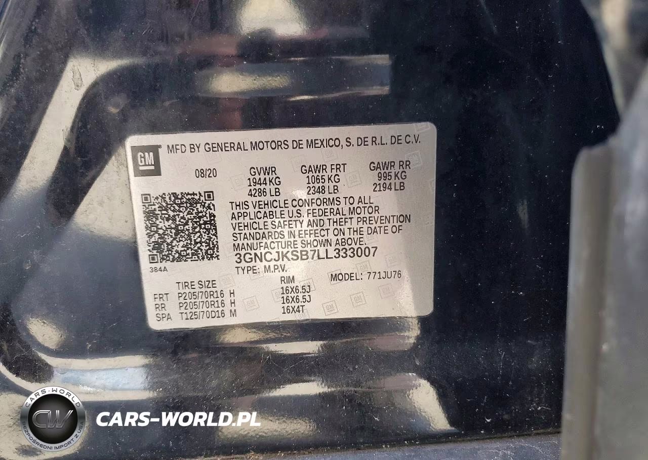 2020 Chevrolet Trax Ls VIN:3GNCJKSB7LL333007 - 13