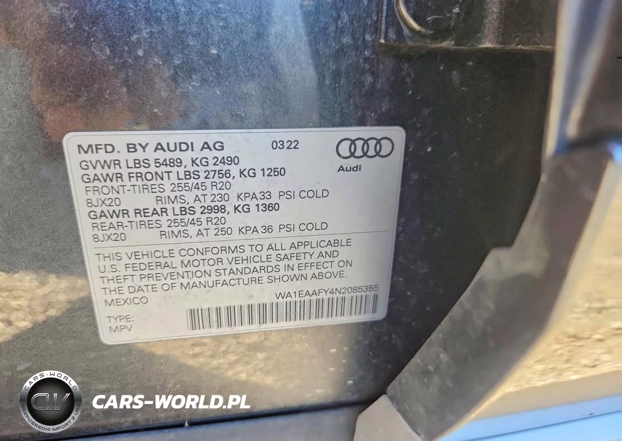2022 Audi Q5 Premium Plus 45 VIN:WA1EAAFY4N2085355 - 12