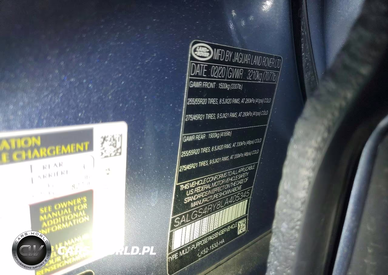 2020 Land Rover Range Rover Hse VIN:SALGS4RY8LA405345 - 13