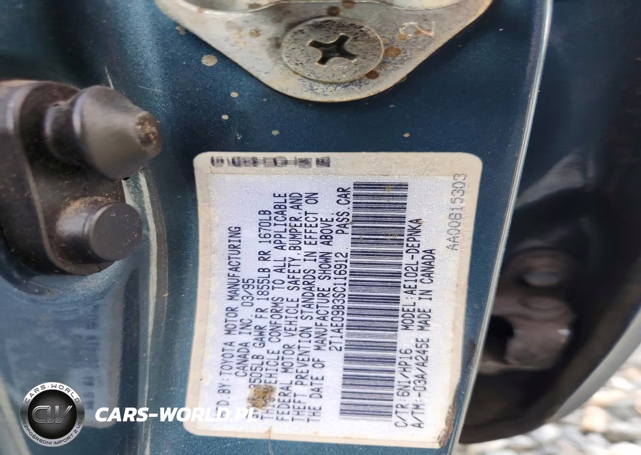 1995 Toyota Corolla Dx VIN:2T1AE09B3SC116912 - 13