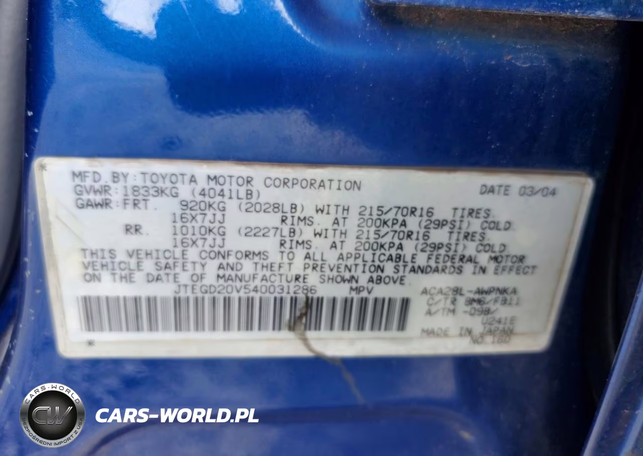 2004 Toyota Rav4 Base VIN:JTEGD20V540031286 - 13
