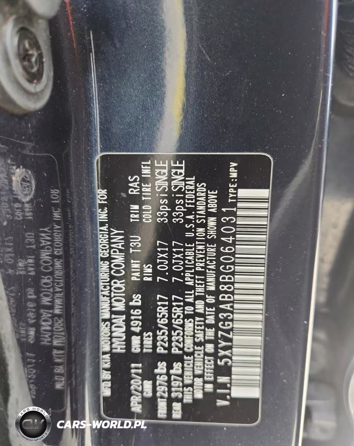 2011 Hyundai Santa Fe Gls VIN:5XYZG3AB8BG064031 - 13