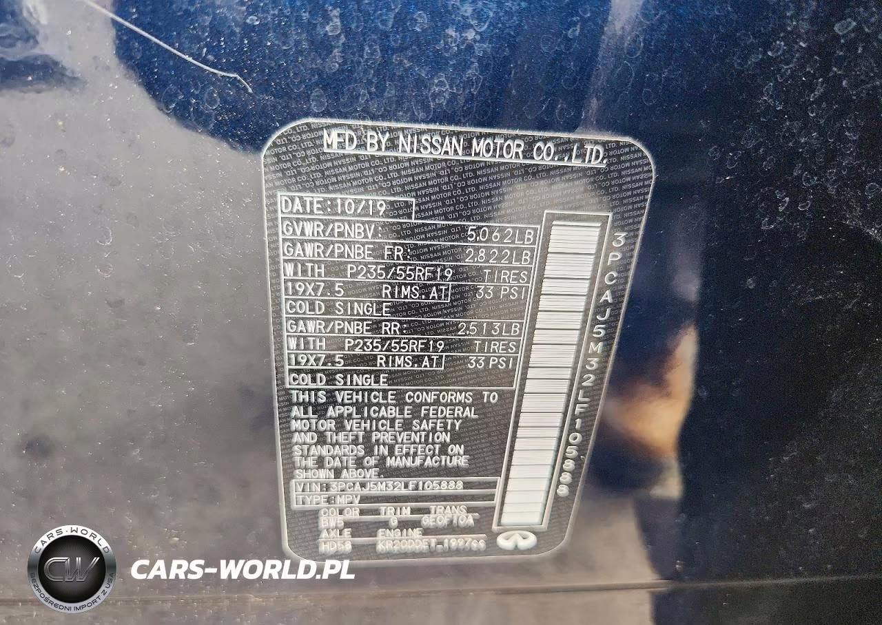 2020 Infiniti Qx50 Luxe VIN:3PCAJ5M32LF105888 - 13