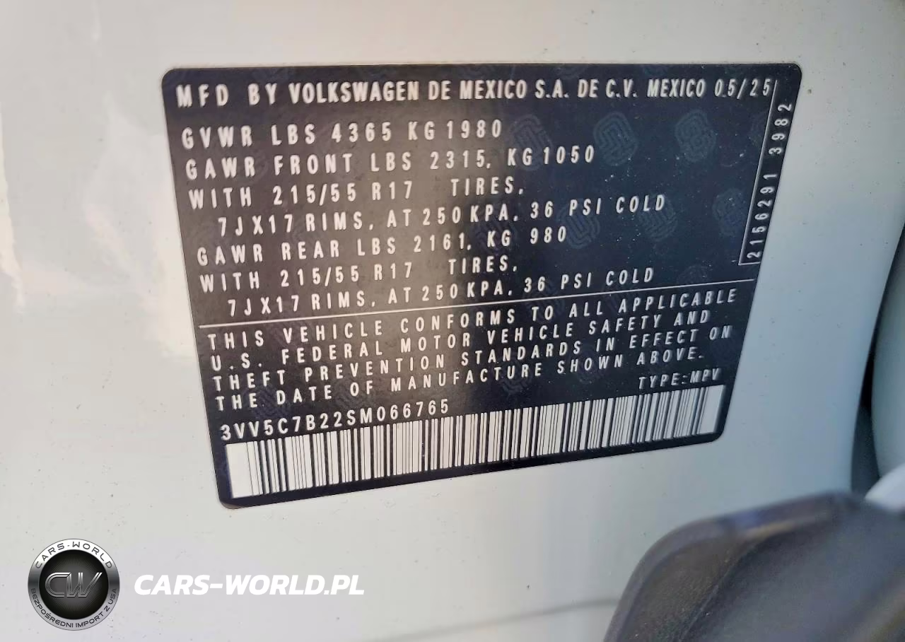 2025 Volkswagen Taos S VIN:3VV5C7B22SM066765 - 13