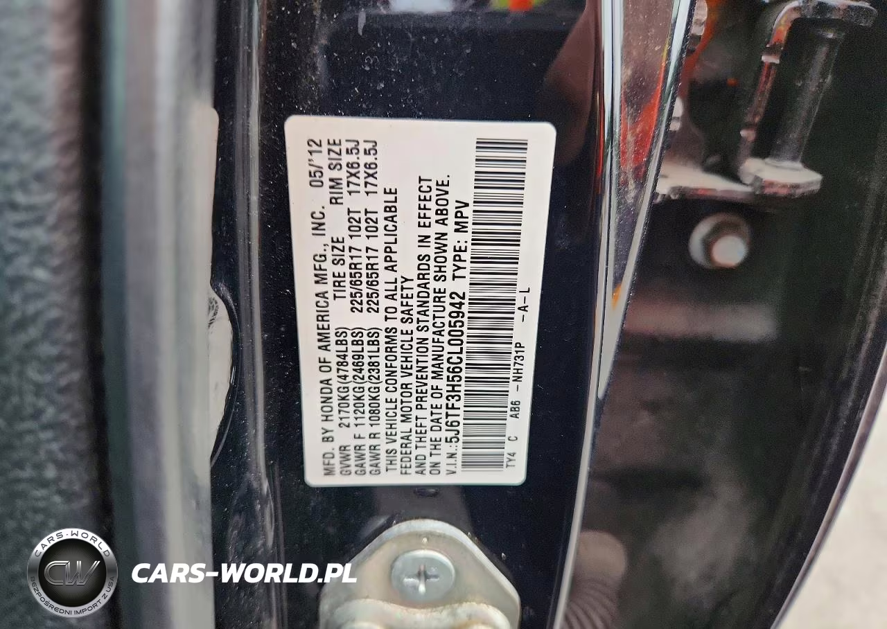 2012 Honda Crosstour Exl VIN:5J6TF3H56CL005942 - 12