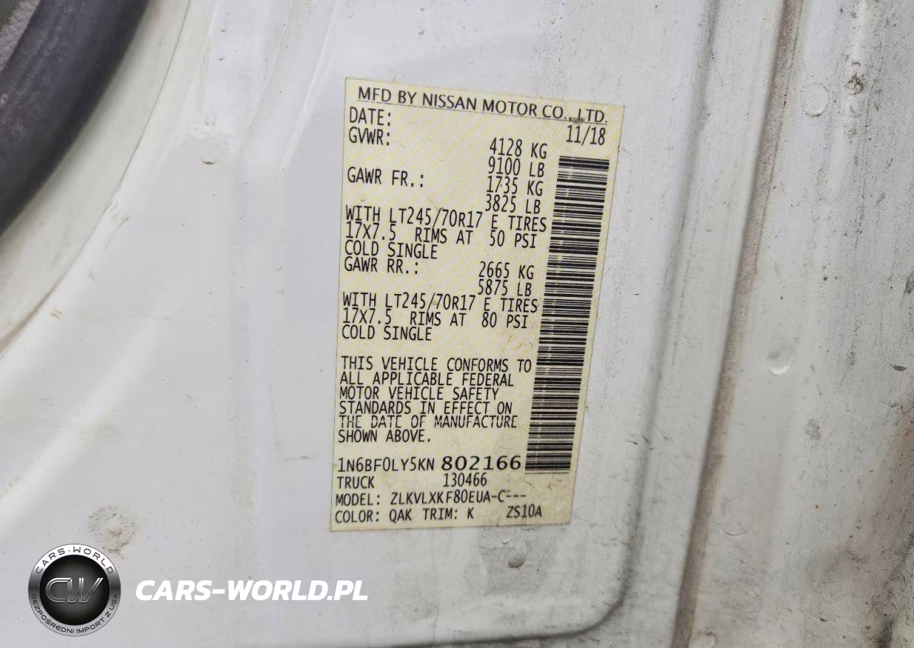 2019 Nissan Nv 2500 Hd Sv VIN:1N6BF0LY5KN802166 - 13