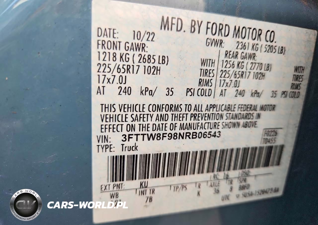 2022 Ford Maverick Xl VIN:3FTTW8F98NRB06543 - 12