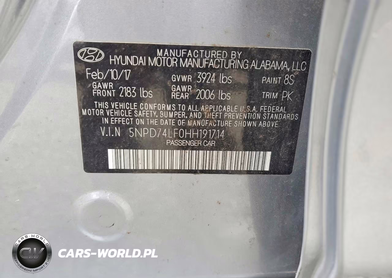 2017 Hyundai Elantra Se VIN:5NPD74LF0HH191714 - 12