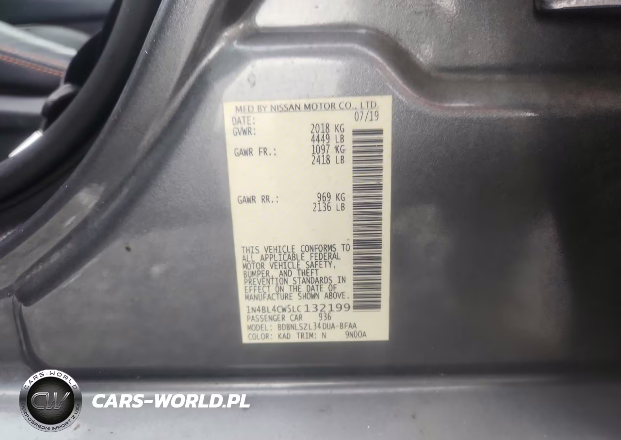 2020 Nissan Altima Sr VIN:1N4BL4CW5LC132199 - 12