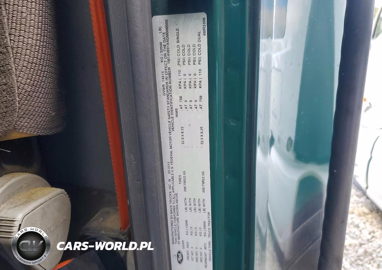 2016 Mack 600 Cxu600 VIN:1M1AW01X4GM008006 - 12