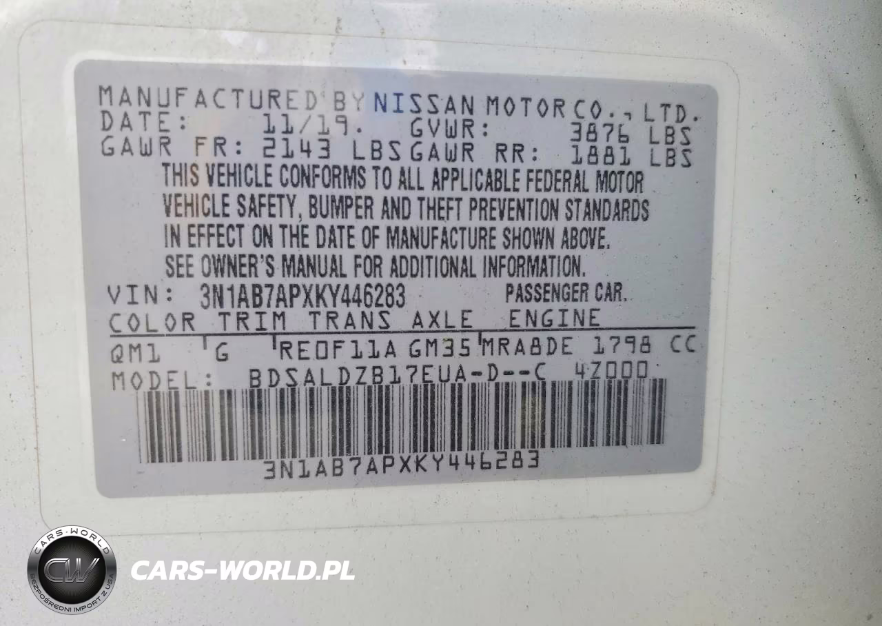2019 Nissan Sentra Sv VIN:3N1AB7APXKY446283 - 13
