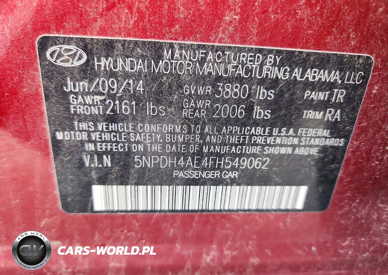 2015 Hyundai Elantra Se VIN:5NPDH4AE4FH549062 - 12