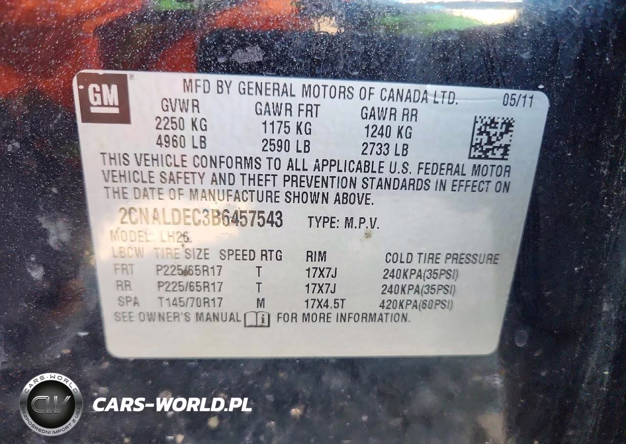 2011 Chevrolet Equinox Lt VIN:2CNALDEC3B6457543 - 12