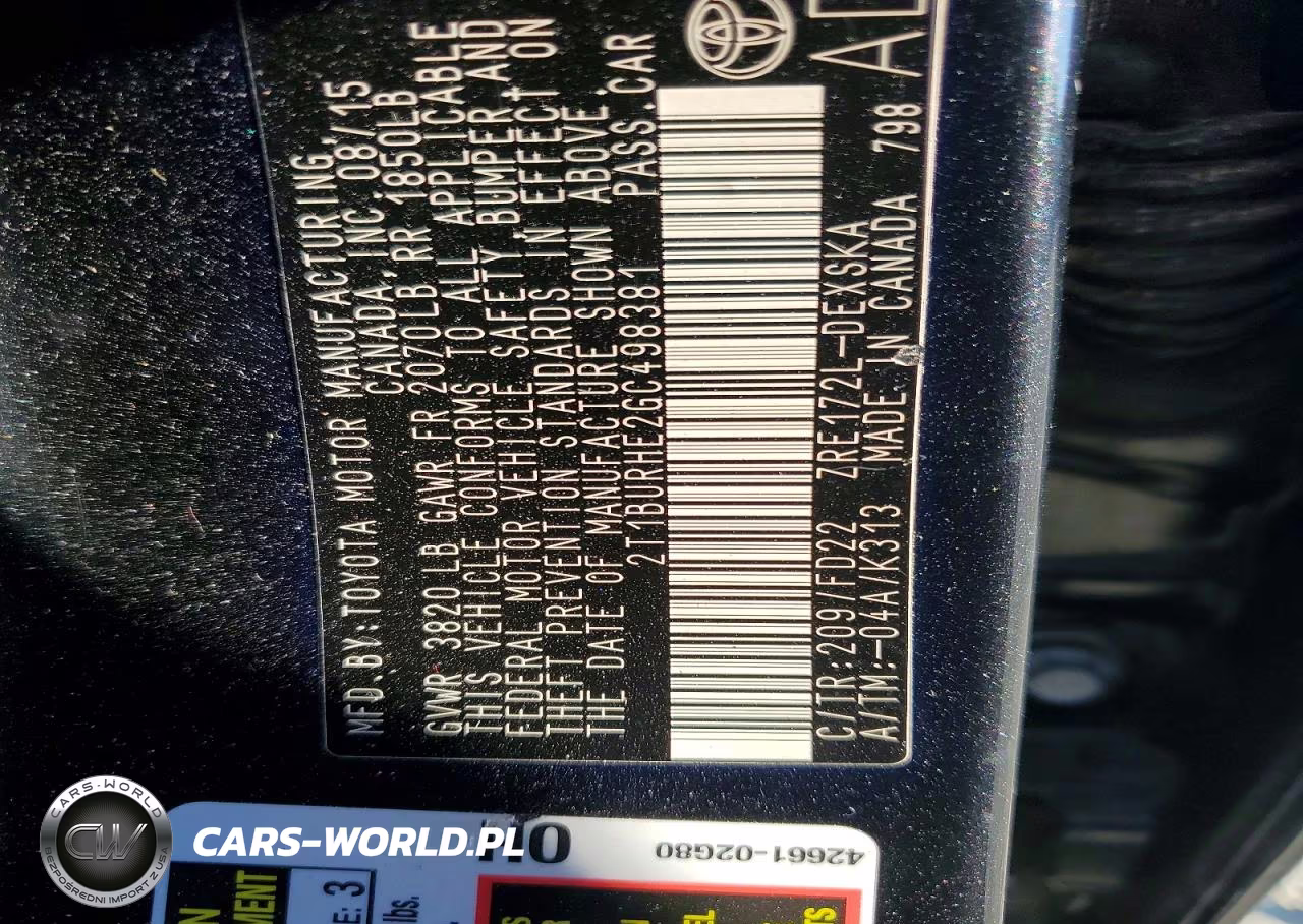 2016 Toyota Corolla S Special Edition VIN:2T1BURHE2GC498381 - 12