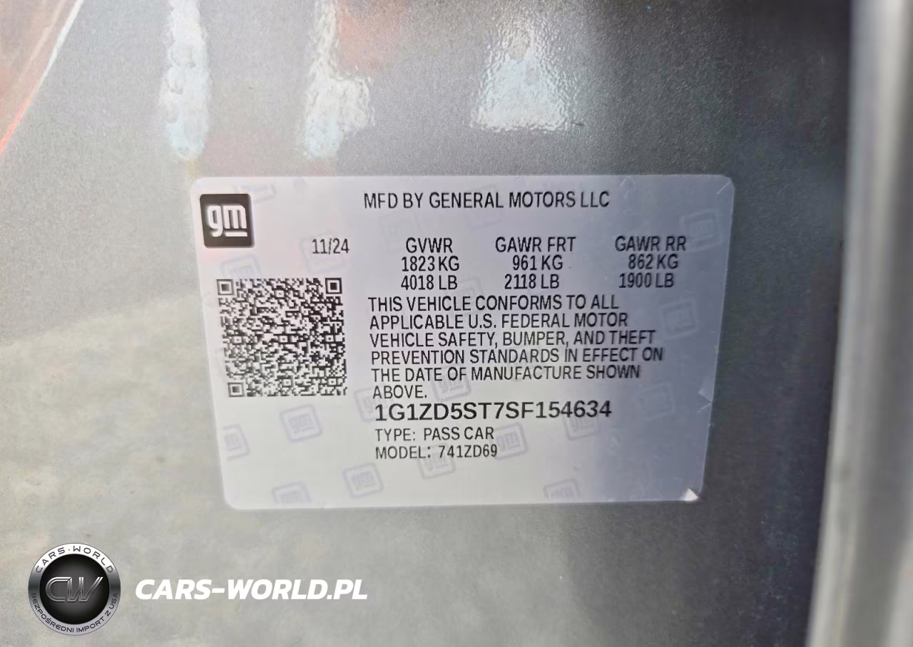 2025 Chevrolet Malibu Lt VIN:1G1ZD5ST7SF154634 - 12