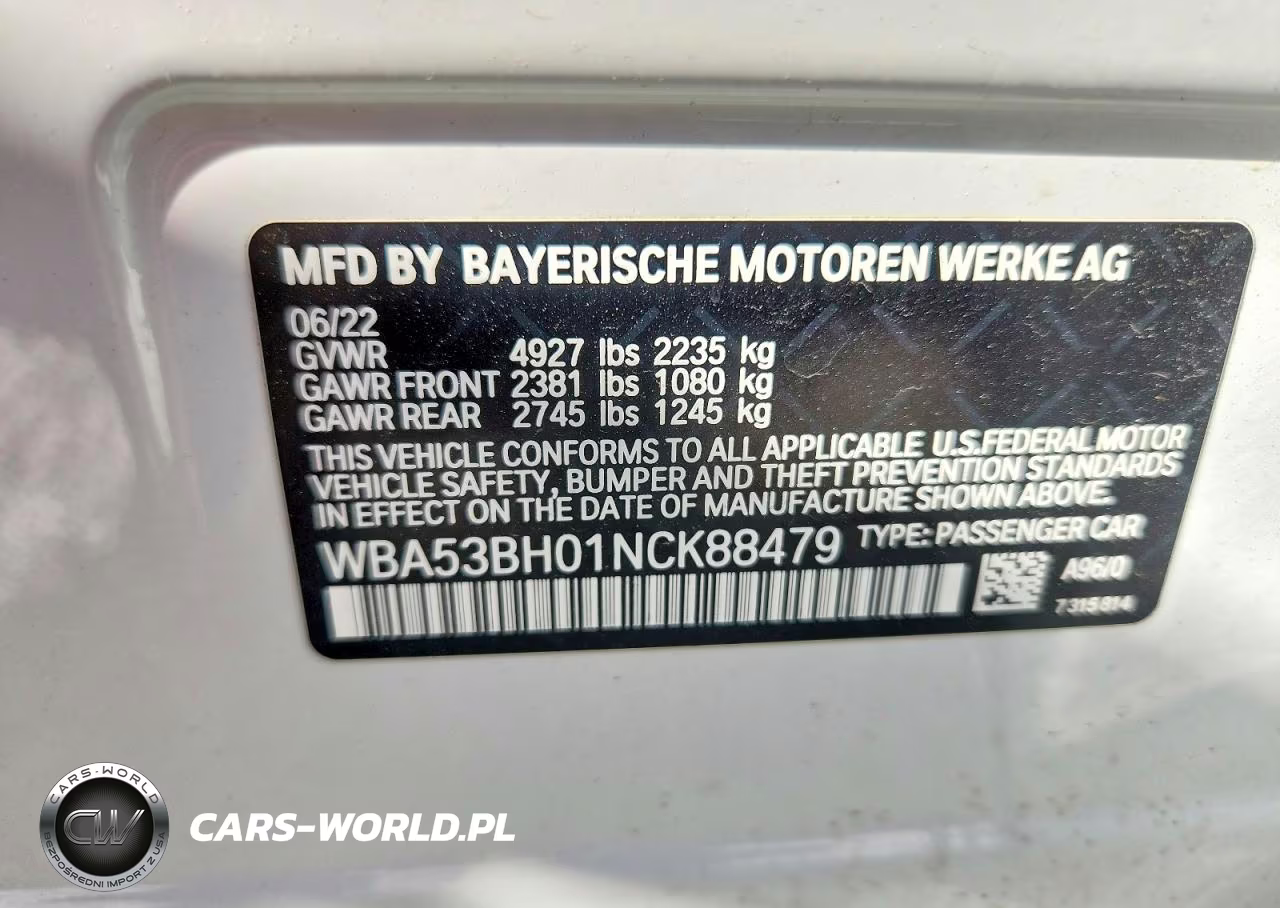 2022 BMW 530 I VIN:WBA53BH01NCK88479 - 12