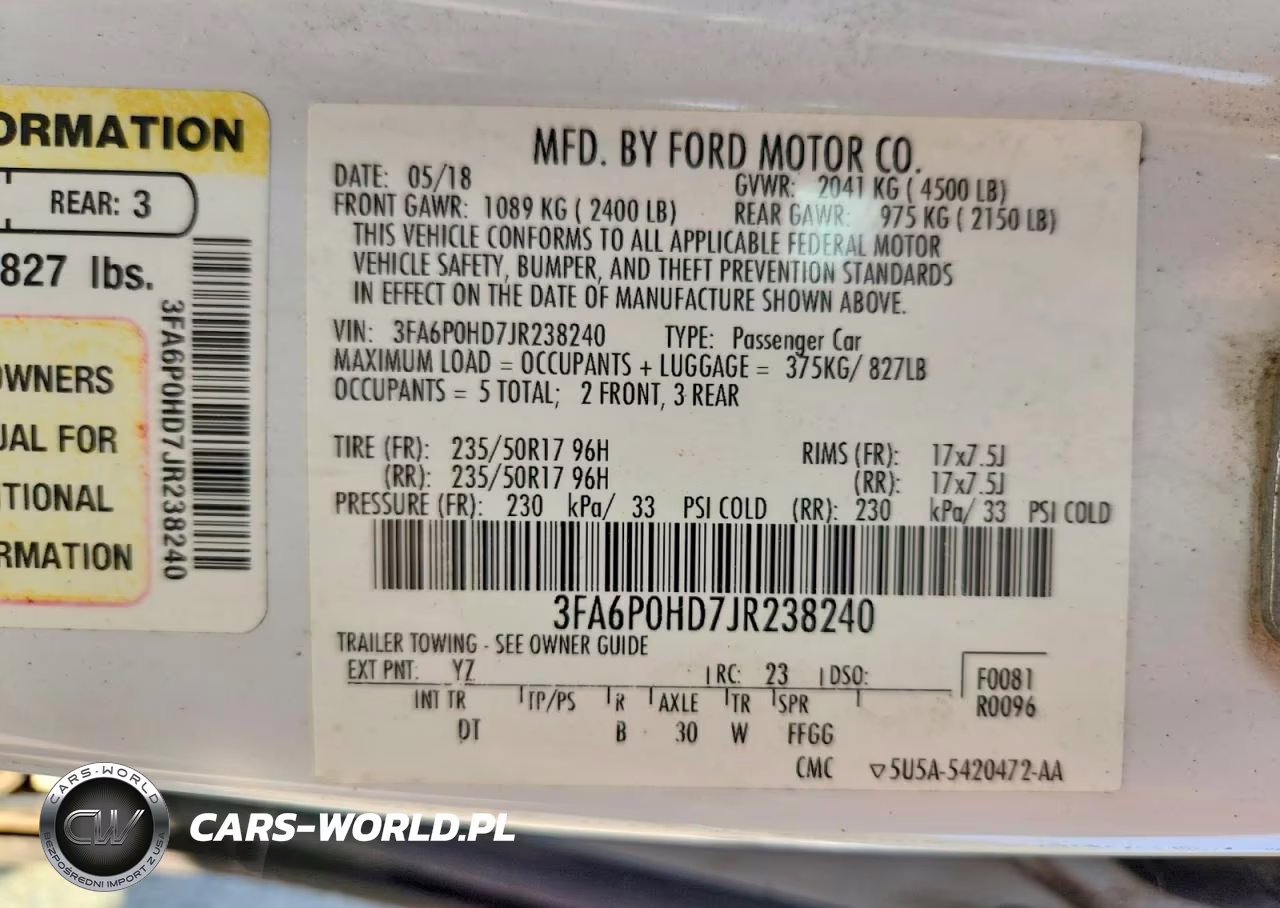 2018 Ford Fusion Se VIN:3FA6P0HD7JR238240 - 12