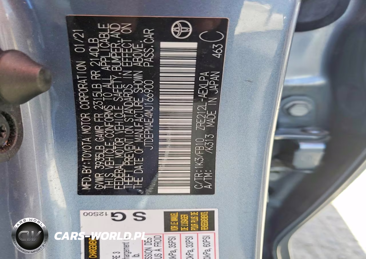 2021 Toyota Corolla Le VIN:JTDEPMAE4MJ166900 - 12