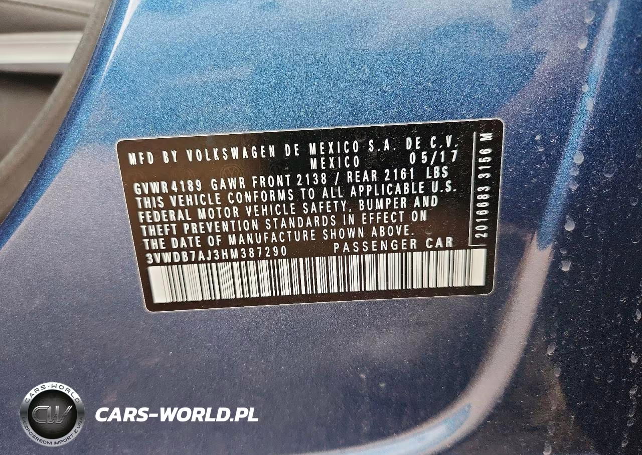 2017 Volkswagen Jetta Se VIN:3VWDB7AJ3HM387290 - 12