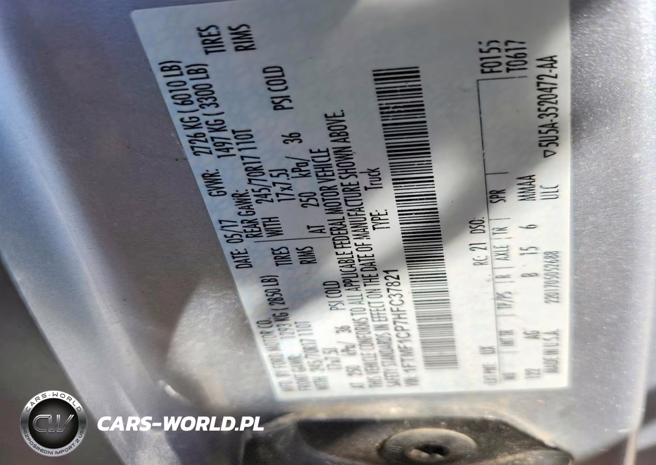 2017 Ford F150 VIN:1FTMF1CP7HFC37821 - 12