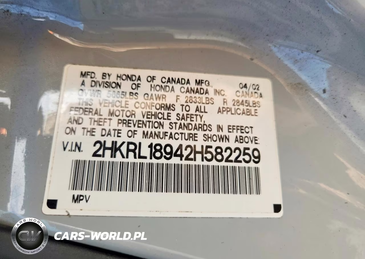 2002 Honda Odyssey Exl VIN:2HKRL18942H582259 - 13