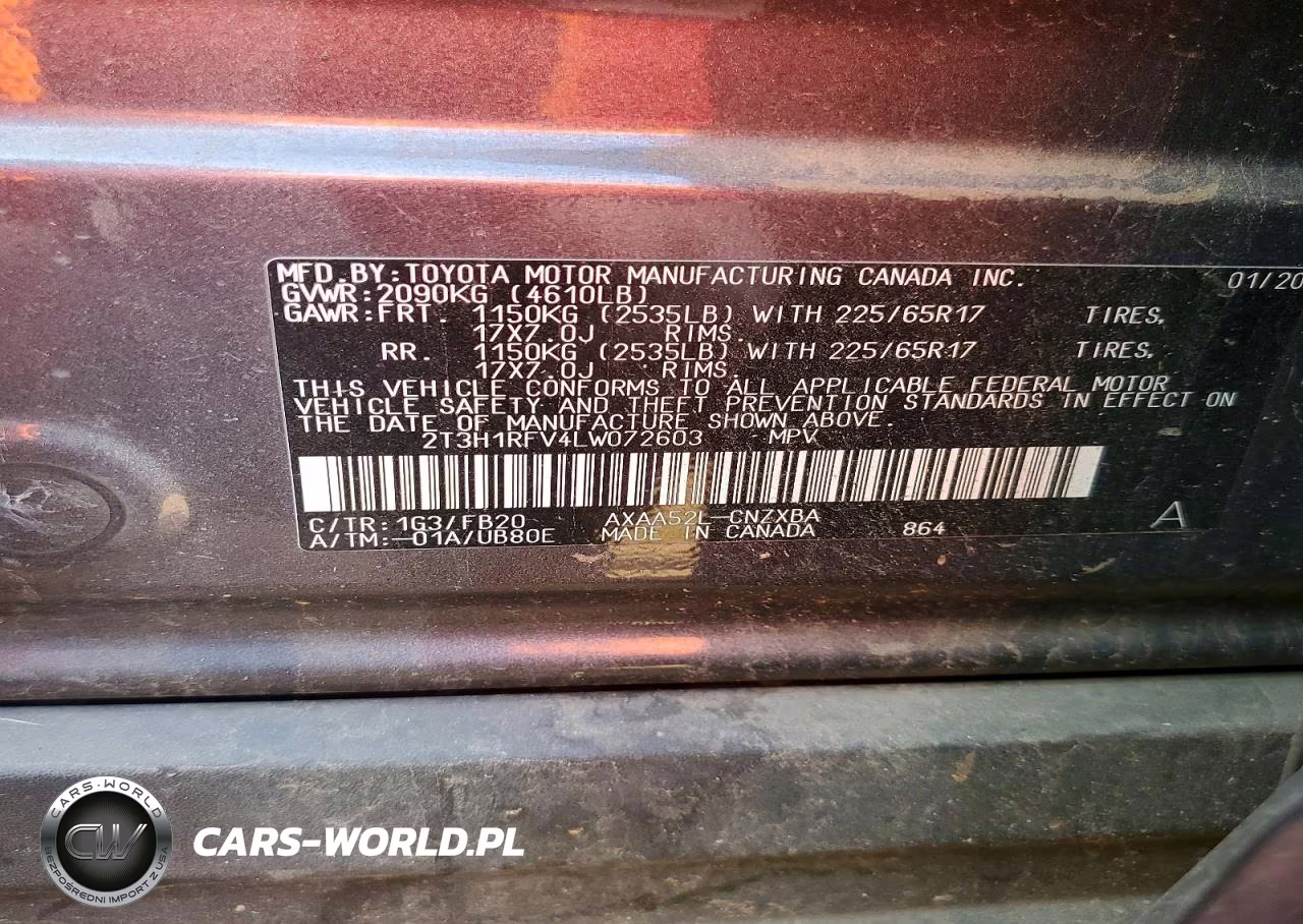 2020 Toyota Rav4 Le VIN:2T3H1RFV4LW072603 - 13