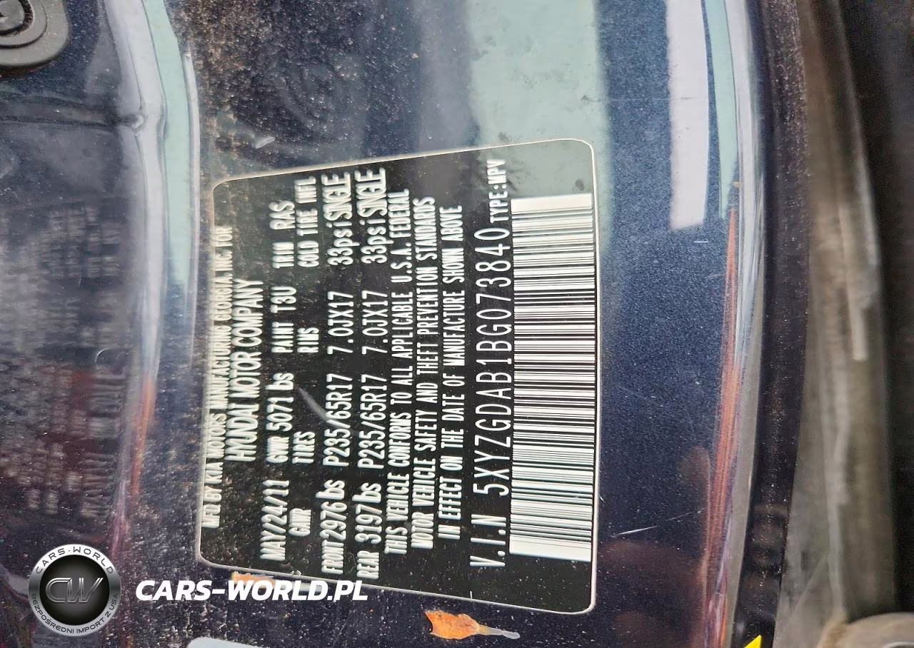 2011 Hyundai Santa Fe Gls VIN:5XYZGDAB1BG073840 - 12