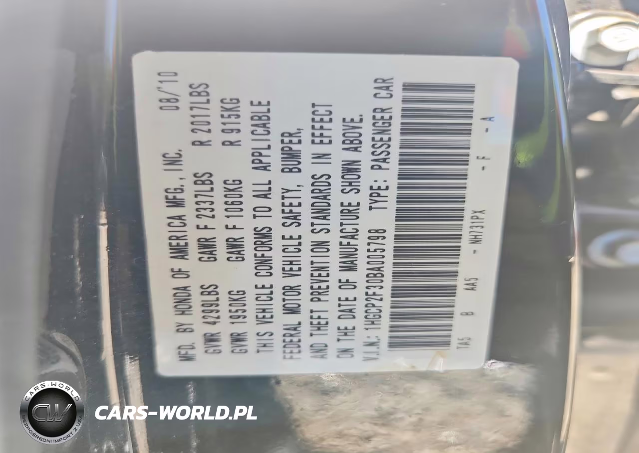 2011 Honda Accord Lx VIN:1HGCP2F30BA005798 - 13