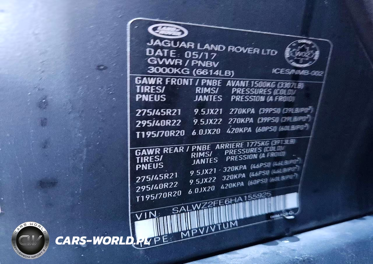 2017 Land Rover Range Rover Sport Svr VIN:SALWZ2FE6HA155925 - 13
