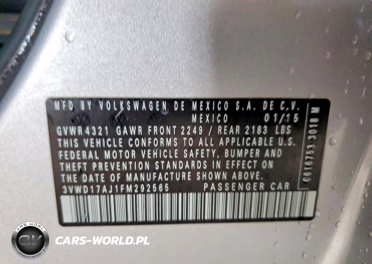 2015 Volkswagen Jetta Se VIN:3VWD17AJ1FM292565 - 12