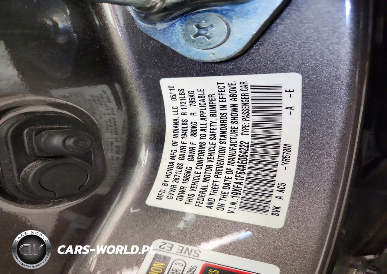 2010 Honda Civic Lx-S VIN:19XFA1F64AE064222 - 12