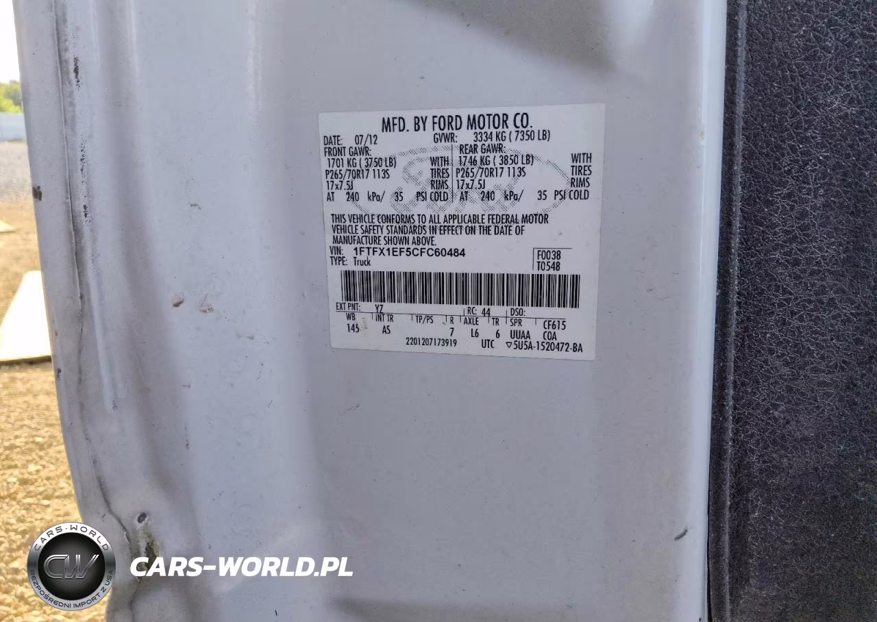 2012 Ford F150 Super Cab VIN:1FTFX1EF5CFC60484 - 12