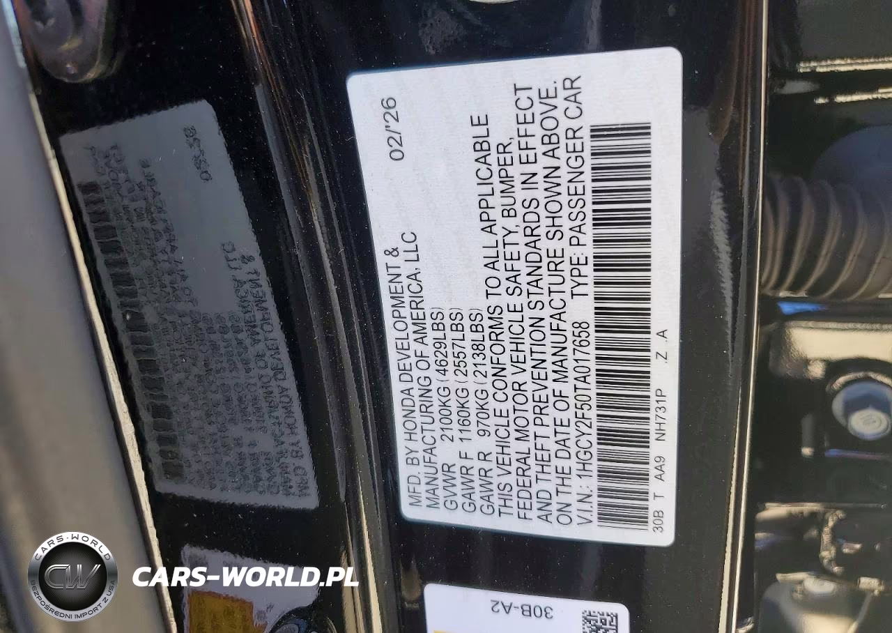 2026 Honda Accord Hybrid Sport VIN:1HGCY2F50TA017658 - 13